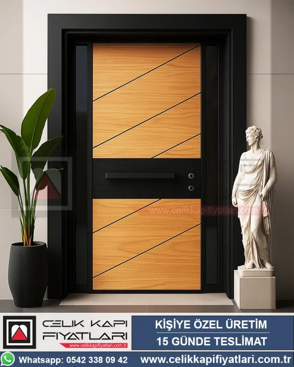 Lamine-teak-siyah-celik-kapi