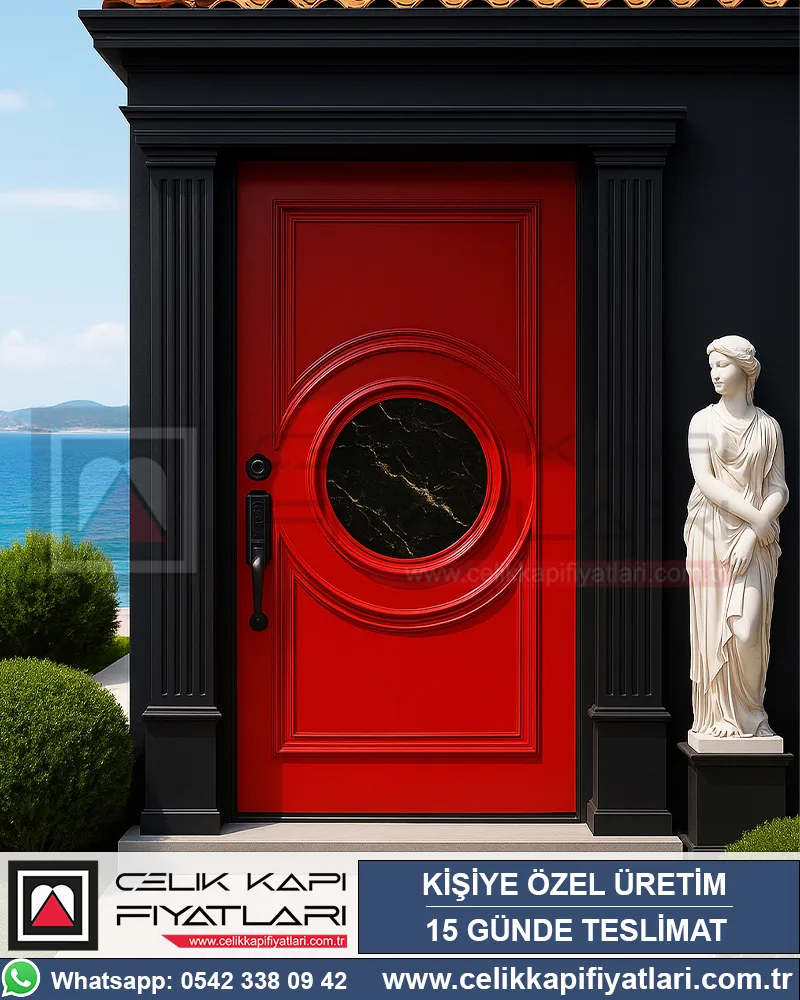 Yalikavak-Kirmizi-Villa-Kapisi-Celik-Kapi Yalikavak-Kirmizi-Villa-Kapisi-Celik-Kapi