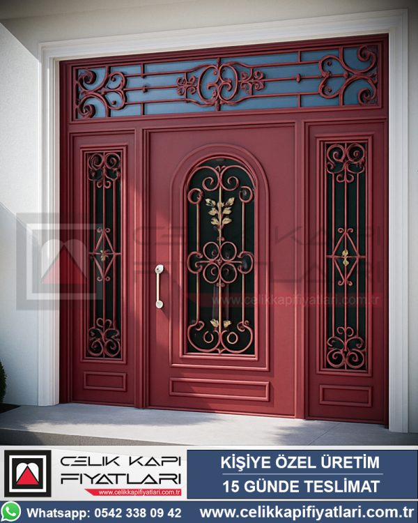 New-York-Ferforje-Villa-Kapisi-Kirmizi-Celik-Kapi New-York-Ferforje-Villa-Kapisi-Kirmizi-Celik-Kapi